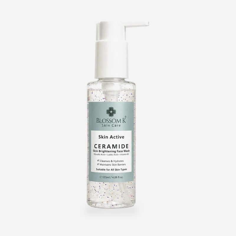 BlossomK Brightening Face Wash – AHA + Ceramide + Niacinamide 120ml packshot