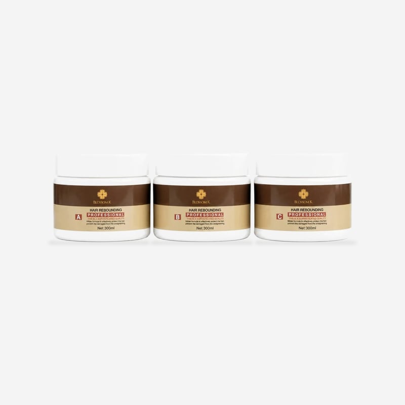 BlossomK 3-Step Professional Hair Rebonding Kit (300ml × 3) packshot