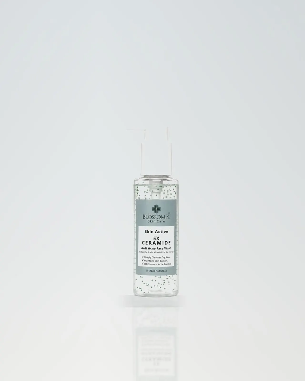 Face wash formula in soft studio light
