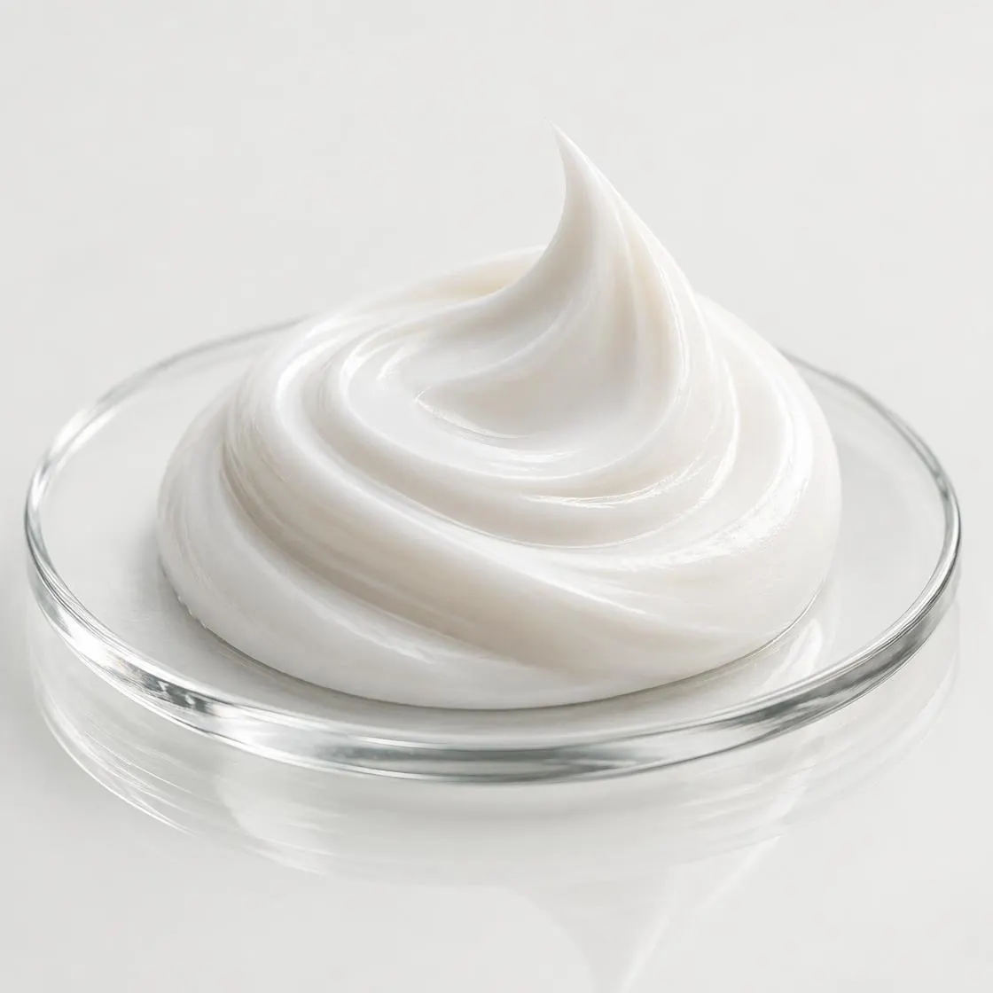 BlossomK Rebonding Cream 500ml – Collagen Care Keratin, Salon Size formula texture on glass