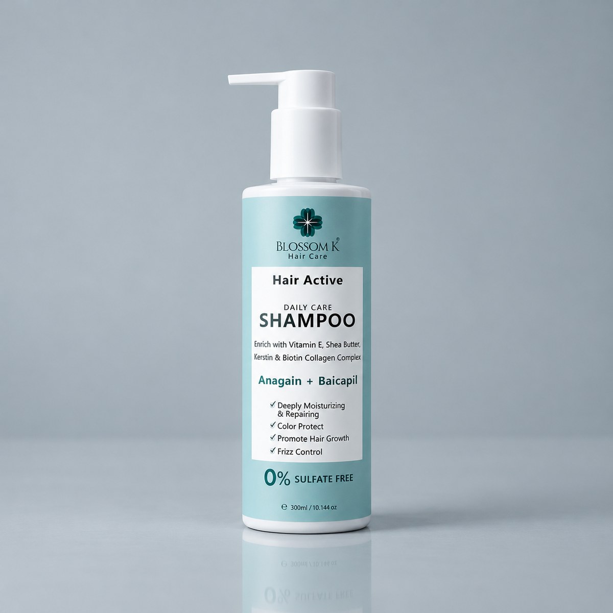 BlossomK Hair Active Daily Care Shampoo with Anagain & Baicapil - 300ml packshot