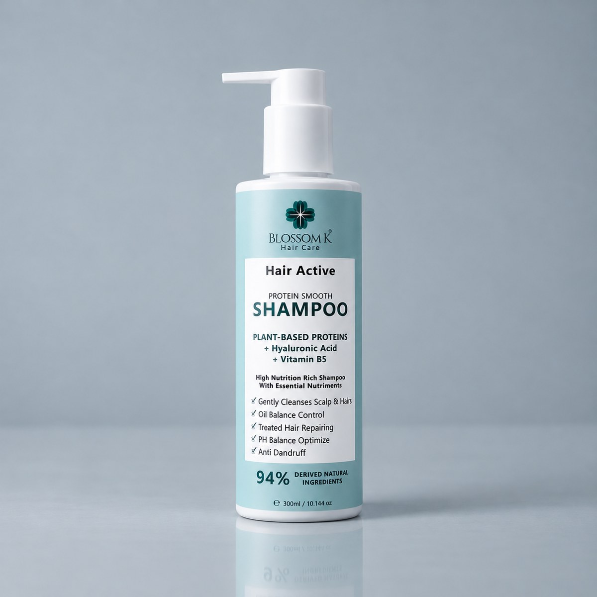 BlossomK Natural Protein Smooth Shampoo with Hyaluronic Acid – 300ml packshot