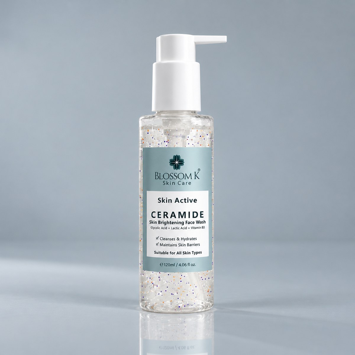 BlossomK Brightening Face Wash – AHA + Ceramide + Niacinamide 120ml packshot